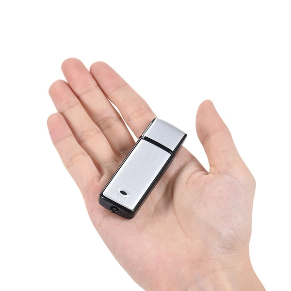 USB digitális hangrögzítő, flash meghajtó, pendrive 18 óra felvétel, újratölthető - 8 GB, fekete