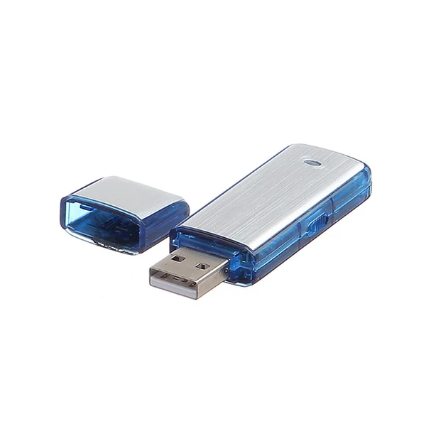 USB digitális hangrögzítő, flash meghajtó, pendrive 18 óra felvétel, újratölthető - 8 GB, kék