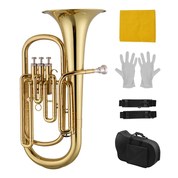 Muslady Brass B Lapos Bariton Bb Fúvós Arany Lakk Felület