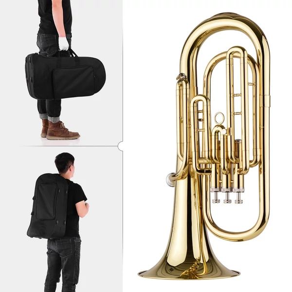 Muslady Brass B Lapos Bariton Bb Fúvós Arany Lakk Felület