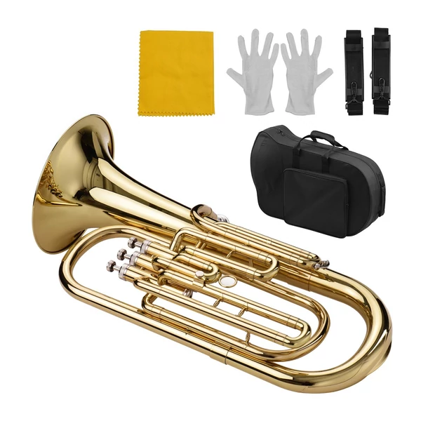 Muslady Brass B Lapos Bariton Bb Fúvós Arany Lakk Felület