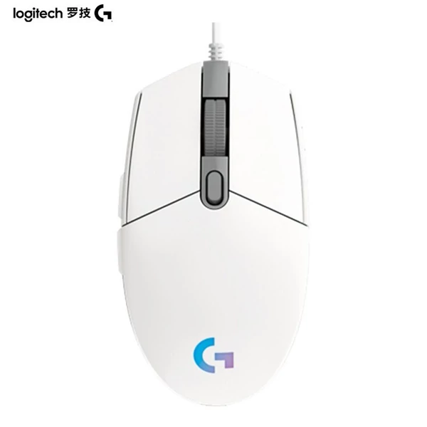 Logitech G102 RGB játékegér 8000 DPI vezetékes optikai Logitech G HUB szoftver támogatás - Fehér