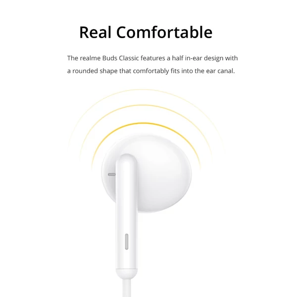 realme Buds Classic 1,3 m-es vezetékes fülhallgató - Fekete