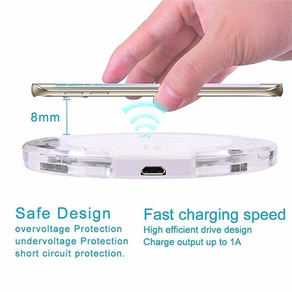 Ultravékony QI vezeték nélküli gyorstöltés iPhone-hoz és minden szabványos QI okostelefonhoz - Fekete