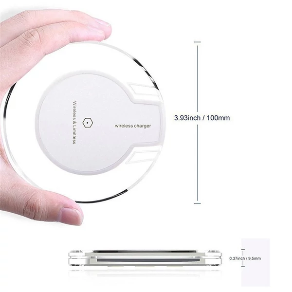 Ultravékony QI vezeték nélküli gyorstöltés iPhone-hoz és minden szabványos QI okostelefonhoz - Fehér