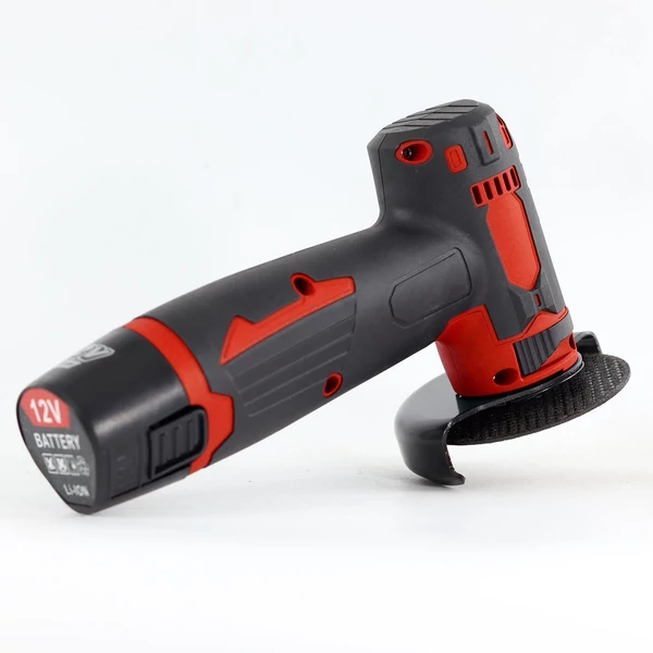 12V akkus kefés sarokcsiszoló készlet, köszörűtárcsa 76mm - Piros