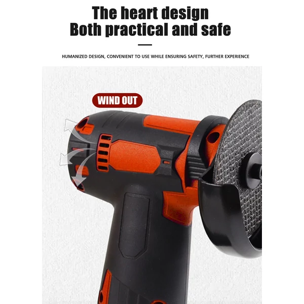 12V akkus kefés sarokcsiszoló készlet, köszörűtárcsa 76mm - Piros