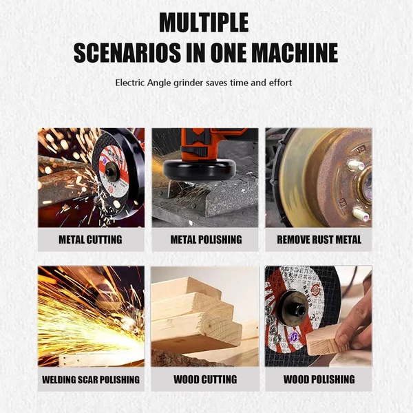 12V akkus kefés sarokcsiszoló készlet, köszörűtárcsa 76mm - Piros