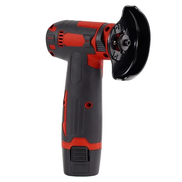 12V akkus kefés sarokcsiszoló készlet, köszörűtárcsa 76mm - Piros