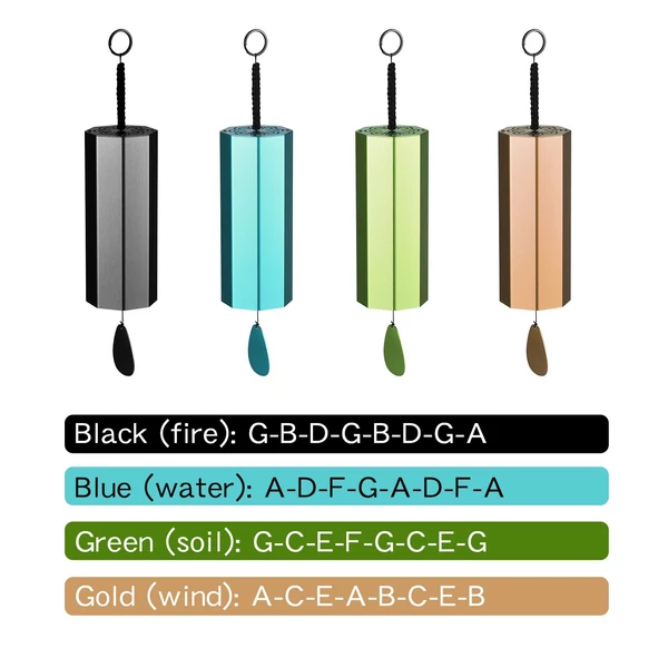 Fém meditációs akkord fúvós csengő - Kék