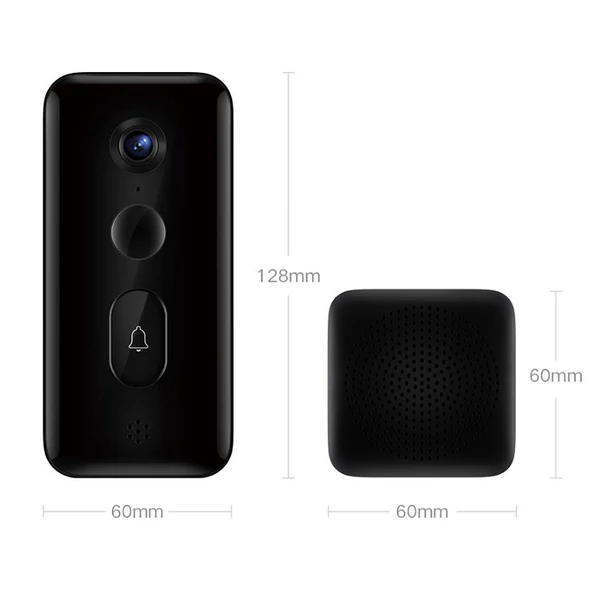 Xiaomi Smart Doorbell 3 otthoni vezeték nélküli biztonsági kamera - Fekete