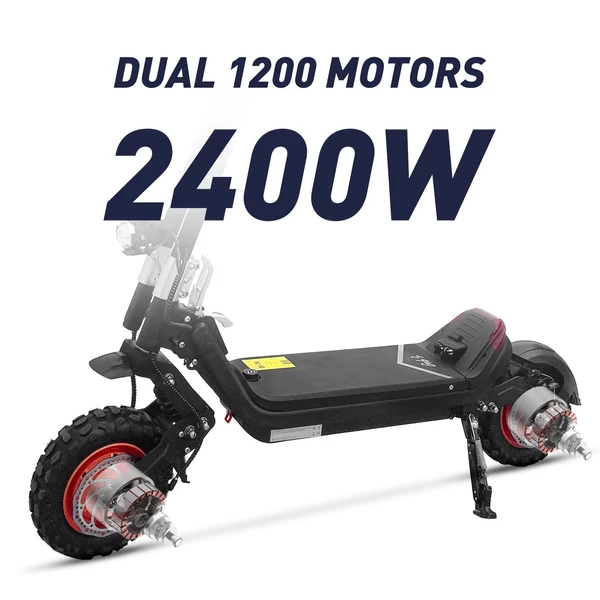 ZO G63 11 hüvelykes összecsukható elektromos robogó, 2400 W intelligens alkalmazással utazó felnőttek számára - Piros
