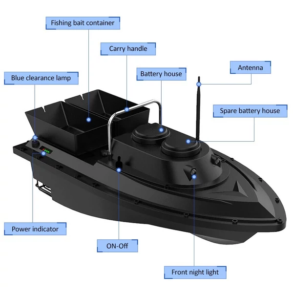 Intelligens RC horgász csali csónak vezeték nélküli horgász etető