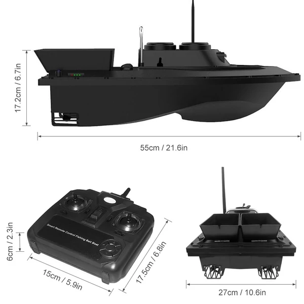 Intelligens RC horgász csali csónak vezeték nélküli horgász etető