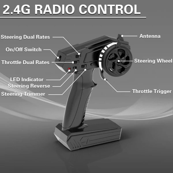 2,4 GHz-es, 30 km/h-s távirányítós csónakjáték Alacsony akkumulátor-riasztó - Kék, 1 akkumulátor