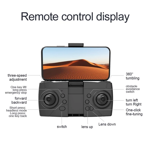 S8 5G WIFI FPV távirányítós drón kettős kamera 4K optikai áramlási pozicionáló akadályelkerülő tárolótáskával - Narancs, 2 akkumulátorral