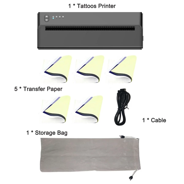 USB+BT tetoválás stencil gép APP Nyomtatás egy kattintással kompatibilis számítógépekkel, mobiltelefonokkal és számítógépes táblagépekkel