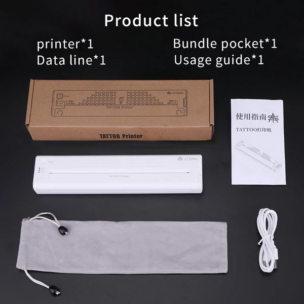 USB Stencil Transfer gép tetoválás minta APP hőnyomtatás egy kattintással - Fehér