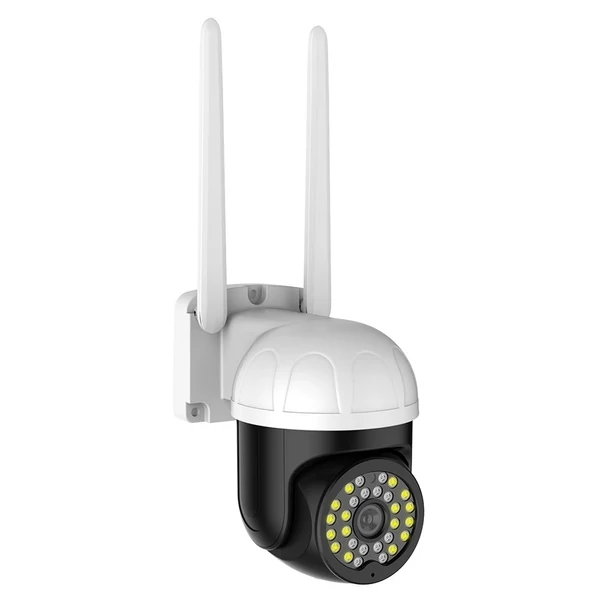 1080P Pan Tilt kültéri biztonsági kamera Biztonsági kamera kültéri 2 MP WiFi CCTV színes éjszakai látással, 2 utas hanggal, mozgásérzékeléssel, távoli hozzáféréssel, IP66 időjárásálló