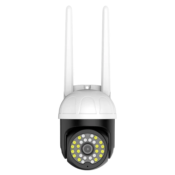 1080P Pan Tilt kültéri biztonsági kamera Biztonsági kamera kültéri 2 MP WiFi CCTV színes éjszakai látással, 2 utas hanggal, mozgásérzékeléssel, távoli hozzáféréssel, IP66 időjárásálló