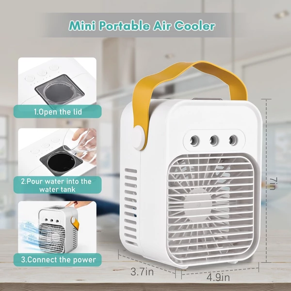 Hordozható léghűtő ventilátor asztali párásító