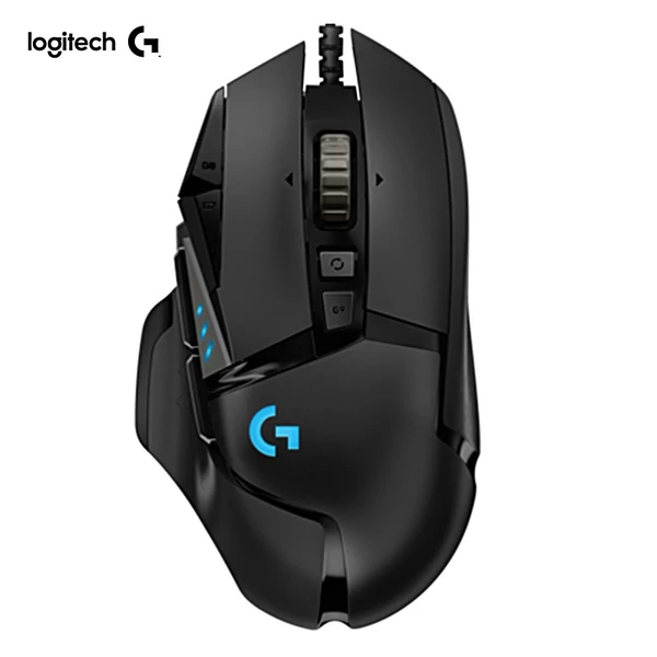 Logitech G502 HERO játékegér állítható súlyokkal 25K HERO érzékelő 25600 DPI 11 programozható gomb RGB háttérvilágítás, kettős módú görgő - vezetékes