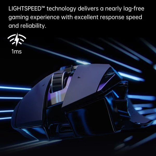 Logitech G502 HERO játékegér állítható súlyokkal 25K HERO érzékelő 25600 DPI 11 programozható gomb RGB háttérvilágítás, kettős módú görgő - vezeték nélküli