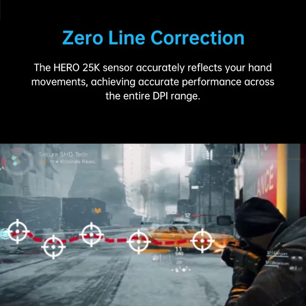 Logitech G502 HERO játékegér állítható súlyokkal 25K HERO érzékelő 25600 DPI 11 programozható gomb RGB háttérvilágítás, kettős módú görgő - vezeték nélküli