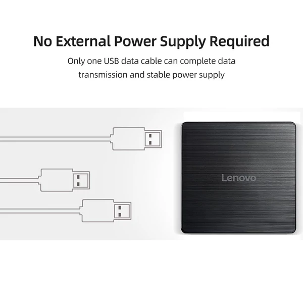 Lenovo GP70N USB2.0 külső optikai meghajtó DVD-felvevő Kompakt kialakítás Széleskörű kompatibilitás