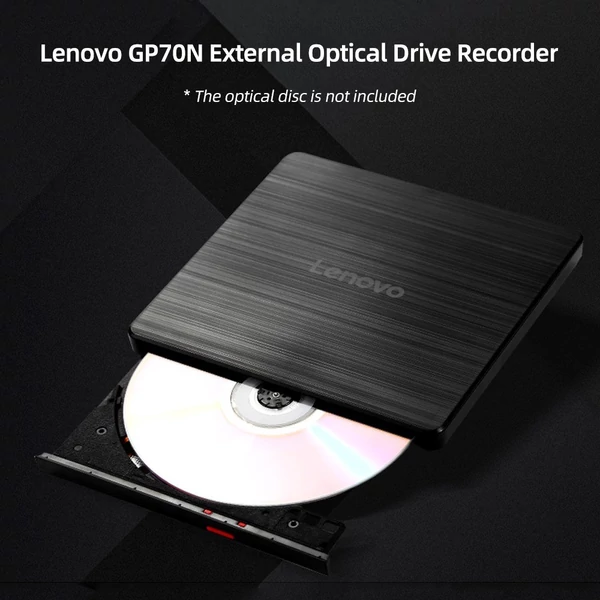 Lenovo GP70N USB2.0 külső optikai meghajtó DVD-felvevő Kompakt kialakítás Széleskörű kompatibilitás