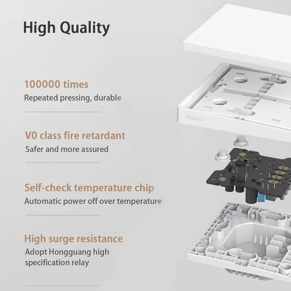 Aqara intelligens fali kapcsoló E1 QBKG38LM (gyújtás nélküli, két kapcsolós)