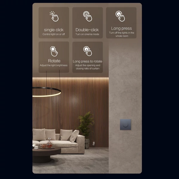 Aqara H1 Intelligens Dimmer vezetéknélküli forgókapcsoló Zigbee 3.0 távirányító