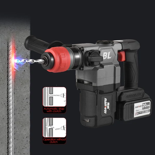 NANWEI 21V vezeték nélküli elektromos ipari lítium kalapács 4.0Ah - 1 akkumulátor