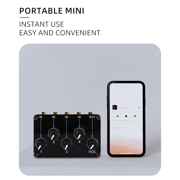 4 az 1-ben kimenet passzív keverőmodul mini sztereó 4 audio bemenet 1 kimenetig Ultra kompakt alacsony zaj - Típus 1