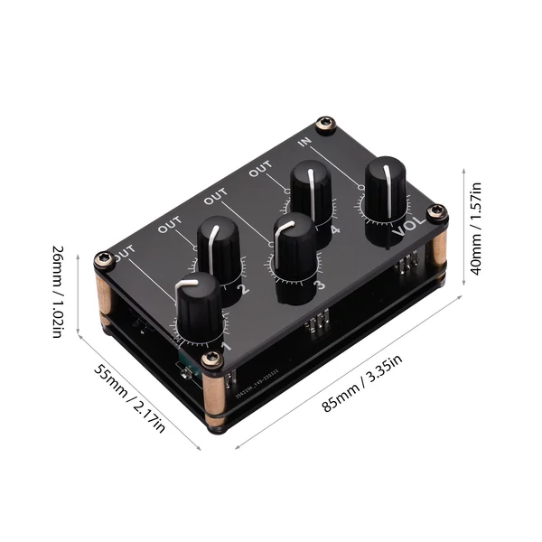 4 az 1-ben kimenet passzív keverőmodul mini sztereó 4 audio bemenet 1 kimenetig Ultra kompakt alacsony zaj - Típus 2