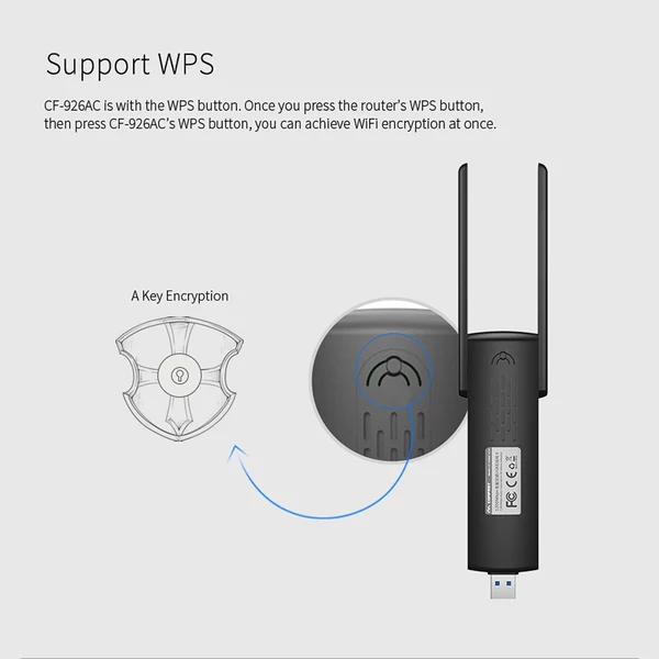 COMFSAT vezeték nélküli hálózati kártya 1200 Mbps kétsávos vezeték nélküli adapter 2.4G 5G WiFi router USB adapterkártya számítógéphez