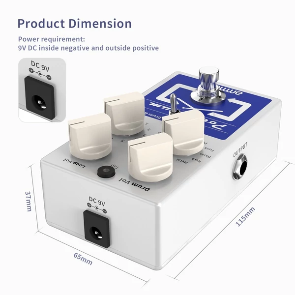 ammoon PockDrum dob & hurok gitár effekt pedál