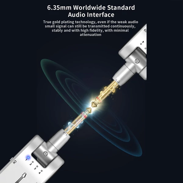 WS-1 2,4 GHz vezeték nélküli gitárrendszer újratölthető audio adó és vevő - Ezüst