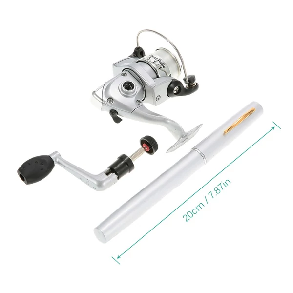 Toll méretű horgászbot rozsdamentes acél orsóval, 96,2 cm - Ezüst