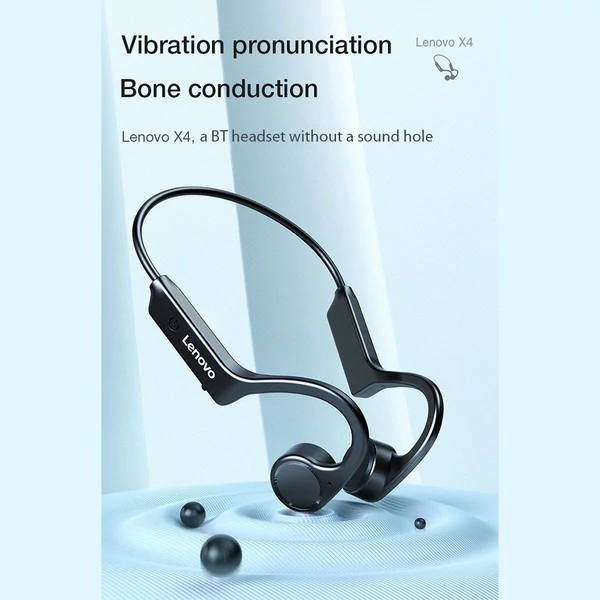 Lenovo X4 True Bone Conduction vezeték nélküli BT5.0 fejhallgató - Fekete