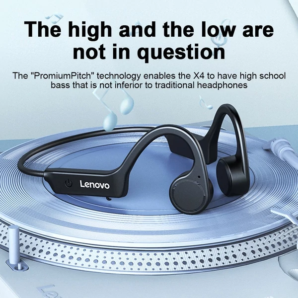 Lenovo X4 True Bone Conduction vezeték nélküli BT5.0 fejhallgató - Fekete