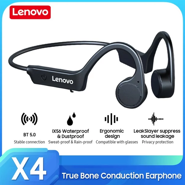 Lenovo X4 True Bone Conduction vezeték nélküli BT5.0 fejhallgató - Fekete