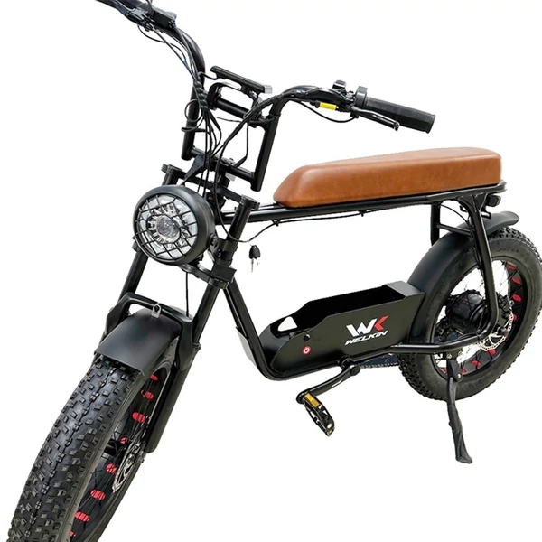 WELKIN WKEM003 20*4,0 hüvelykes vastag gumiabroncsok Retro 1200W motoros elektromos kerékpár - Fekete