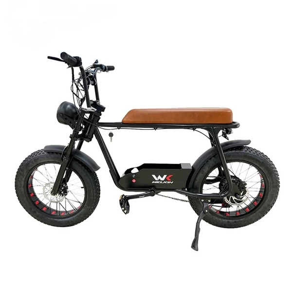 WELKIN WKEM003 20*4,0 hüvelykes vastag gumiabroncsok Retro 1200W motoros elektromos kerékpár - Fekete
