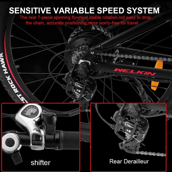WELKIN WKES002 elektromos kerékpár 48V 250W 10AH akkumulátor max.sebesség 25km/h - Fekete