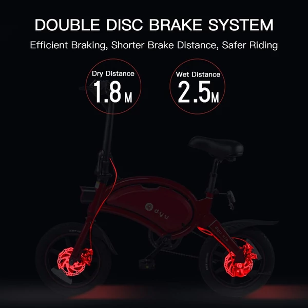 DYU D3+ összecsukható moped elektromos kerékpár - Fehér