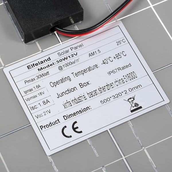 60 W-os, 12 V-os, félig rugalmas napelemes készülék akkumulátortöltő (60 W-os készülékekhez)