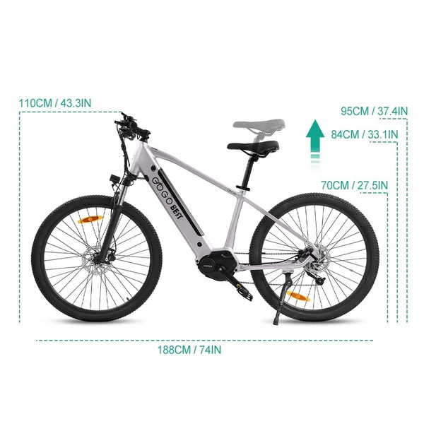 GOGOBEST GM26 elektromos kerékpár 27,5 hüvelykes 250 W-os motorpedál-asszisztens - Arany
