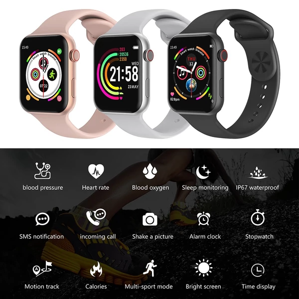 F10 IP67 Okos karkötő - Fekete