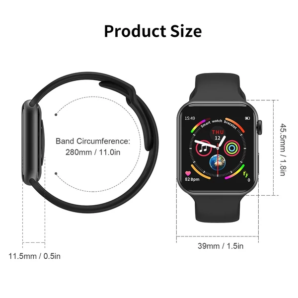 F10 IP67 Okos karkötő - Fekete